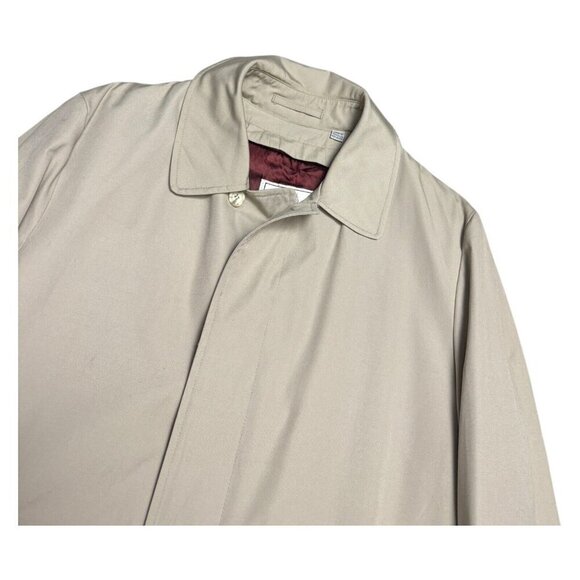 LONDON FOG TOWNE Vintage Designer Business Casual Long Trench Coat Mens 38 - Picture 8 of 9